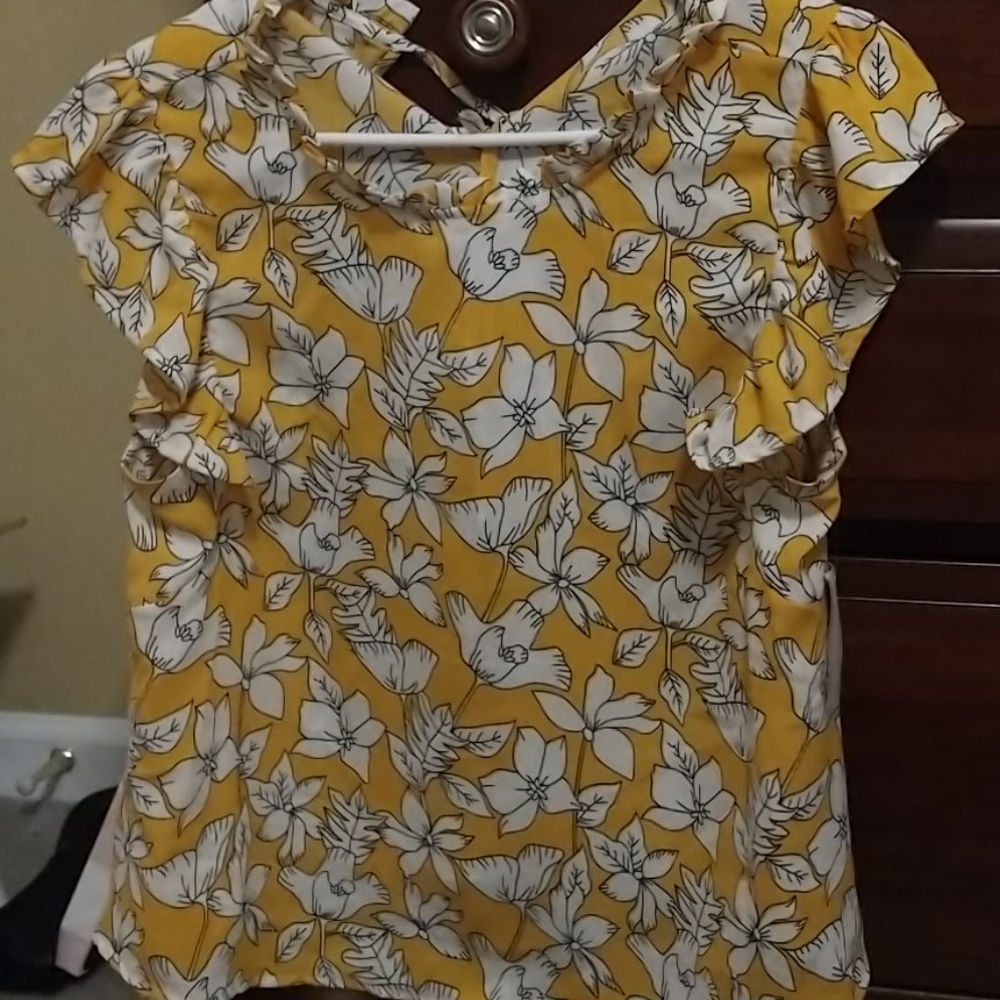 Yellow flowered shirt